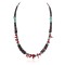 Navajo .925 Sterling Silver Certified Authentic Natural Turquoise Graduated Heishi Coral Native American Necklace 18240-2