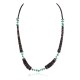 Navajo .925 Sterling Silver Certified Authentic Natural Turquoise Graduated Heishi Native American Necklace  750202-3