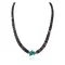 Navajo .925 Sterling Silver Natural Turquoise Graduated Heishi Native American Necklace 95004-8 Navajo .925 Sterling Silver Natural Turquoise Graduated Heishi Native American Necklace 95004-8