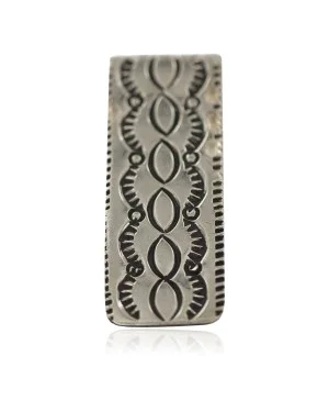 Navajo .925 Sterling Silver Handmade Native American Nickel Money Clip 91002-2