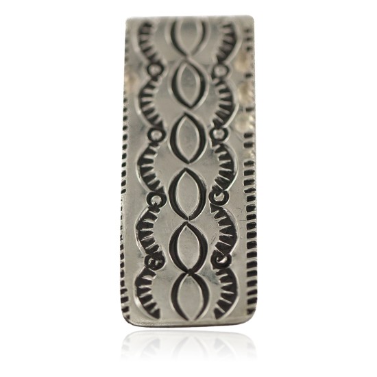 Navajo .925 Sterling Silver Handmade Certified Authentic Native American Nickel Money Clip 91002-2