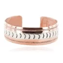 Navajo .925 Sterling Silver Handmade Native American Pure Copper Bracelet 13055-7