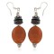 Navajo .925 Sterling Silver Hooks Certified Authentic Natural Carnelian Hematite Native American Dangle Earrings 18252-3