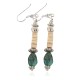 Navajo .925 Sterling Silver Hooks Certified Authentic Natural Turquoise Melon Shell Native American Dangle Earrings 18252-1