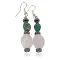 Navajo .925 Sterling Silver Hooks Natural Turquoise Pink Quartz Hematite Native American Dangle Earrings 18252-2