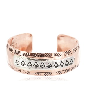Navajo Arrow .925 Sterling Silver Handmade Certified Authentic Pure Copper Native American Bracelet 13001