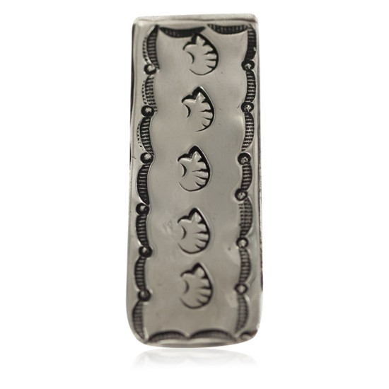 Navajo Bear Certified Authentic Nickel Handmade Native American Money Clip 11268-1