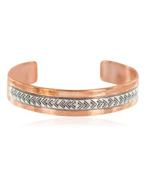 Navajo Bear Paw .925 Sterling Silver Certified Authentic Handmade Native American Pure Copper Bracelet  92014-3