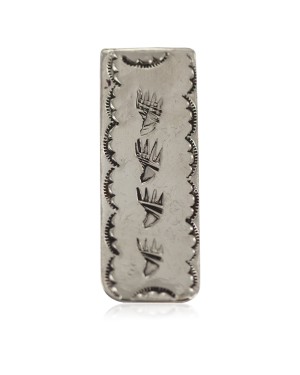 Navajo Bear Paw Certified Authentic Nickel Handmade Native American Money Clip 11268-6