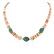 Navajo Certified Authentic .925 Sterling Silver Natural Graduated Melon Shell Turquoise Native American Necklace 25269-0
