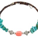 Navajo Coral Heishi Native American Adjustable Wrap Bracelet 13151-36
