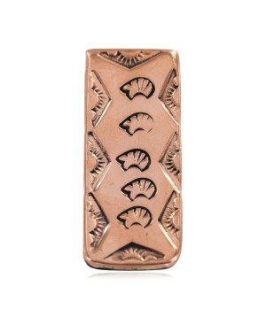 Navajo Certified Authentic Handmade Pure Copper Sun Bear Native American Nickel Money Clip 11267-6