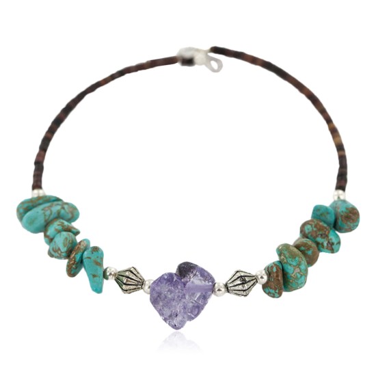 Navajo Certified Authentic Natural Heishi Amethyst Native American Adjustable Wrap Bracelet 13151-35 Navajo Certified Authentic Natural Heishi Amethyst Native American Adjustable Wrap Bracelet 13151-35