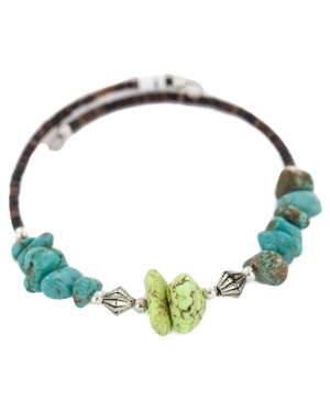 Navajo Certified Authentic Natural Heishi Gaspeite Native American Adjustable Wrap Bracelet 13151-22