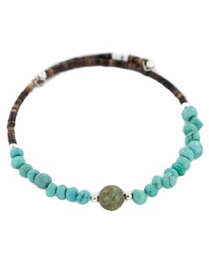 Navajo Certified Authentic Natural Heishi Jasper Native American Adjustable Wrap Bracelet  13151-19