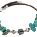 Navajo Certified Authentic Natural Hematite Heishi Native American Adjustable Wrap Bracelet 13151-26