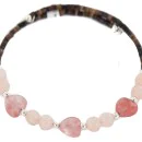 Navajo Natural Pink Quartz Heishi Native American Adjustable Wrap Bracelet 13151-18