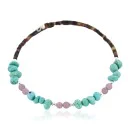 Navajo Pink Quartz Heishi Adjustable Wrap Bracelet 13151-25