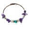 Navajo Certified Authentic Natural Turquoise Heishi Amethyst Native American Adjustable Wrap Bracelet 1301-2