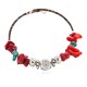 Navajo Certified Authentic Natural Turquoise Heishi Coral Native American Adjustable Wrap Bracelet 13139-10