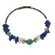 Navajo Certified Authentic Natural Turquoise Heishi Lapis Lazuli Native American Adjustable Wrap Bracelet 1301-3