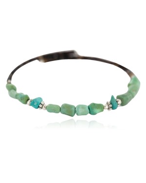 Navajo Certified Authentic Natural Turquoise Heishi Native American Adjustable Wrap Bracelet 13172-1
