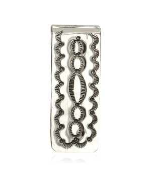 Navajo Certified Authentic Nickel Handmade Native American Money Clip 10534-3