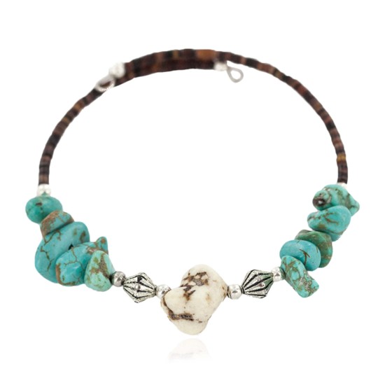Navajo Certified Authentic White Howlite Heishi Native American Adjustable Wrap Bracelet 13151-31