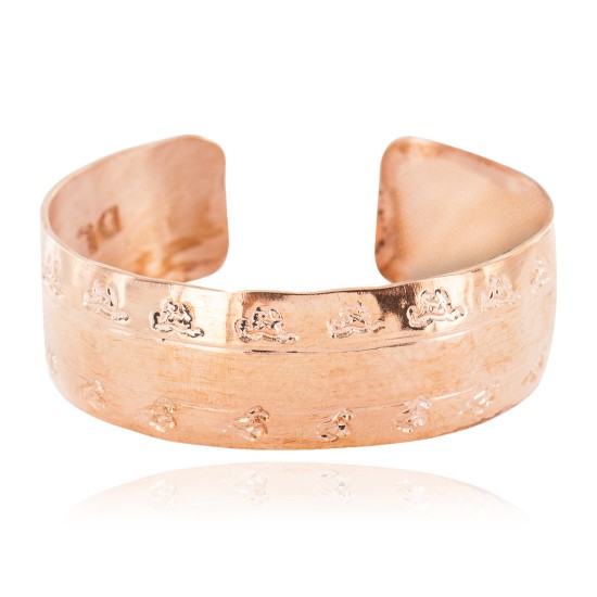 Navajo Hammered Horse Handmade Certified Authentic Pure Copper Native American Bracelet 13032