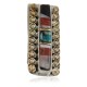 Navajo Handmade Certified Authentic .925 Sterling Silver Inlaid Natural Black Onyx Mother of Pearl Spiny Oyster Turquoise Native American Nickel and Brass Money Clip 91001-8