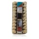 Navajo Handmade Certified Authentic .925 Sterling Silver Inlaid Natural Black Onyx Spiny Oyster Turquoise Mother of Pearl Native American Nickel and Brass Money Clip 91003-2