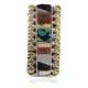 Navajo Handmade .925 Sterling Silver Inlaid Natural Turquoise Mother of Pearl Spiny Oyster Black Onyx Native American Nickel and Brass Money Clip 91001-1 Navajo Handmade .925 Sterling Silver Inlaid Natural Turquoise Mother of Pearl Spiny Oyster Black Onyx Native American Nickel and Brass Money Clip 91001-1