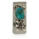 Navajo Handmade Certified Authentic .925 Sterling Silver Natural Carico Lake Native American Nickel Money Clip 91005-1