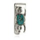 Navajo Handmade Certified Authentic .925 Sterling Silver Natural Spiderweb Turquoise Native American Nickel Money Clip 11270 Navajo Handmade Certified Authentic .925 Sterling Silver Natural Spiderweb Turquoise Native American Nickel Money Clip 11270