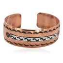 Navajo Handmade Maze .925 Sterling Silver Native American Pure Copper Bracelet 92018-12