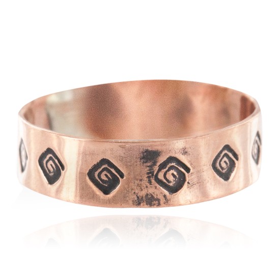 Navajo Handmade Certified Authentic Navajo Pure Copper Native American Ring 17092-9