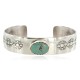 Navajo Handmade Certified Authentic Nickel Natural Turquoise Native American Bracelet  13019-12