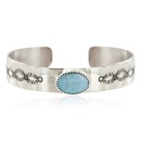 Navajo Handmade Certified Authentic Nickel Natural Turquoise Native American Bracelet 13019-2