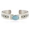 Navajo Handmade Certified Authentic Nickel Natural Turquoise Native American Bracelet 13019-2