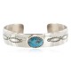 Navajo Handmade Certified Authentic Nickel Natural Turquoise Native American Bracelet 13019-4