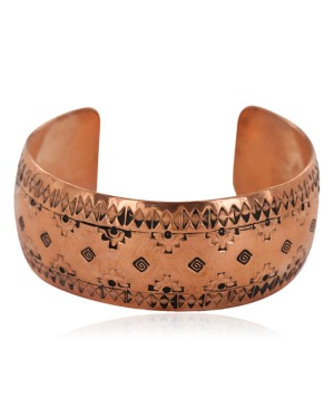 Navajo Handmade Certified Authentic Pure Copper Native American Bracelet 12777-43