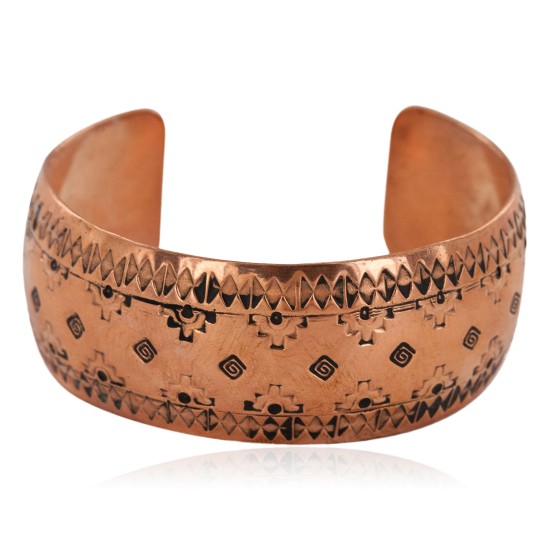 Navajo Handmade Certified Authentic Pure Copper Native American Bracelet 12777-43