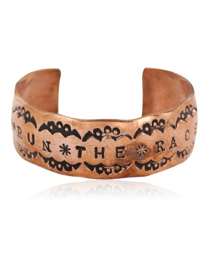 Navajo Handmade Certified Authentic Pure Copper Native American Bracelet 12868-6