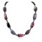 Navajo Nickel Black Onyx Dyed Agate Native American Necklace 25302-1