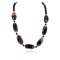 Navajo Nickel Black Onyx Dyed Amethyst and Quartz Agate Native American Necklace 25290