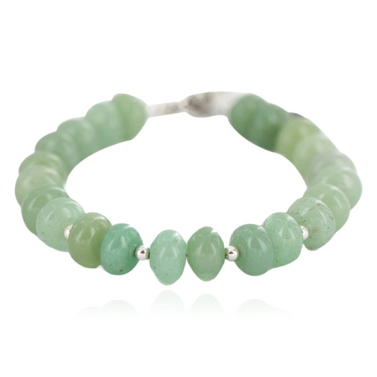 Navajo Nickel Certified Authentic Natural Jade Native American Bracelet 13177