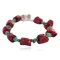 Navajo Nickel Natural Turquoise Coral Hematite Native American Bracelet 13176-3 Navajo Nickel Natural Turquoise Coral Hematite Native American Bracelet 13176-3