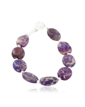Navajo Nickel Certified Authentic Sugilite Native American Bracelet  92016-4