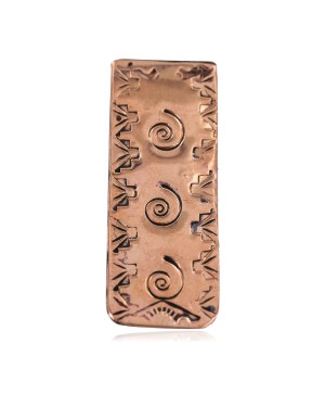 Navajo Swirl Certified Authentic Handmade Pure Copper Native American Nickel Money Clip 11267-3