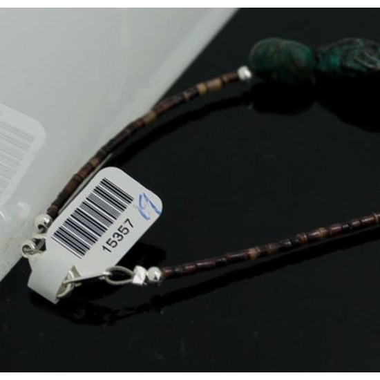 Nice Traditional Certified Authentic Navajo .925 Sterling Silver Natural Turquoise Native American Necklace 370842449533